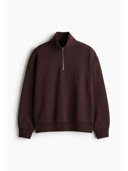 H&M - Men Purple Loose Fit Zip-Top Sweatshirt