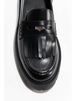 H&M - Women Black Fringe-Trimmed Loafers