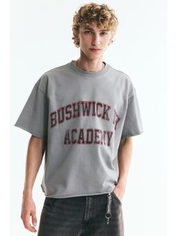 H&M - Men Grey Oversized Fit Boxy-Style T-Shirt