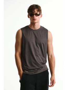 H&M - Men Brown Regular Fit Sports Vest Top With Drymove