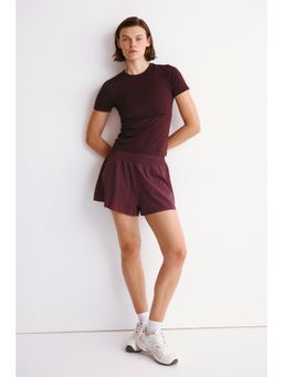 H&M - Women Red Layered Sports Shorts With Pocket