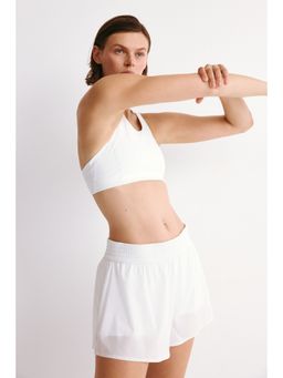 H&M - Women White Layered Sports Shorts With Pocket