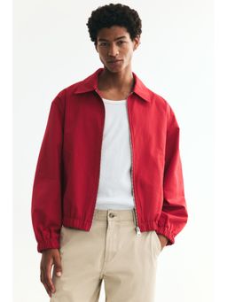H&M - Men Red Collared Cotton Jacket