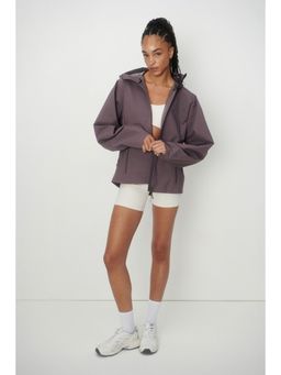 H&M - Women Purple Oversized Fit Rain Jacket with Storm Move