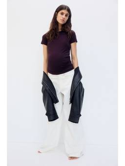 H&M - Women Red Mama Ribbed Jersey T-Shirt