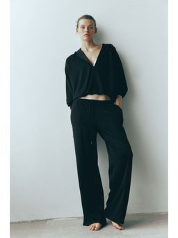 H&M - Women Black Viscose-Blend Drawstring Pyjama
