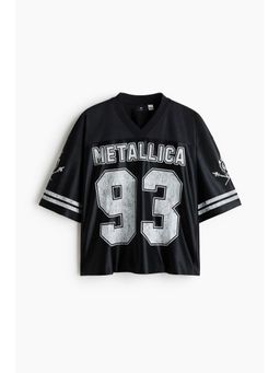 H&M - Men Black Oversized Fit Printed T-Shirt
