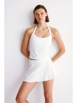 H&M - Women White Halter Neck Sports Vest Top With Soft Move