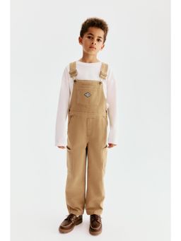 H&M - Boys Beige Cotton Twill Dungarees