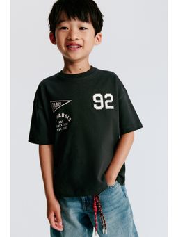 H&M - Boys Black Printed Cotton T-Shirt