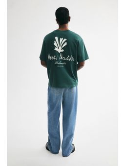 H&M - Men Green Loose Fit T-Shirt