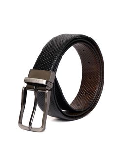 Stamp - Men's Reversible Leather Belt - Brown (34)
