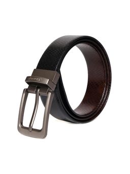 Stamp - Men's Leather Reversible Belt - Black (34)