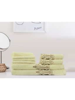 Lush & Beyond - Cream 4 Face Towels, 2 Hand Towel and 2 Bath Towel Set (Set of 8) (XL)