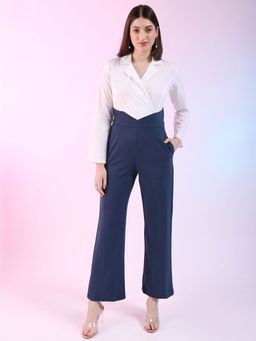 Freehand - Women Regular Colorblocked Full Sleeves Jumpsuit