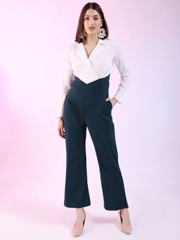Freehand - Women Regular Colorblocked Full Sleeves Jumpsuit
