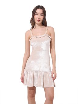 Freehand - Women Fit and Flared Solid Sweetheart Neck Sleeveless Tiered Dress