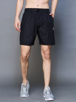 Dida - Black Polyester Solid Casual Shorts