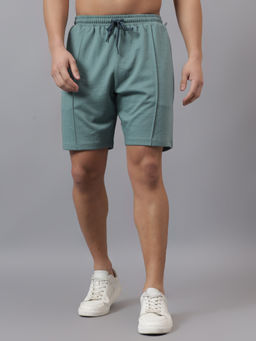 Dida - Green Polyester Solid Casual Shorts