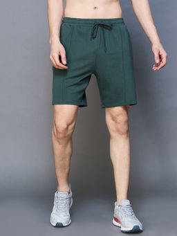 Dida - Green Polyester Solid Casual Shorts