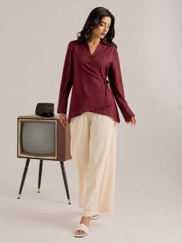 LAALZARI - Deep Brown Tailored Shirt Co-Ord Set