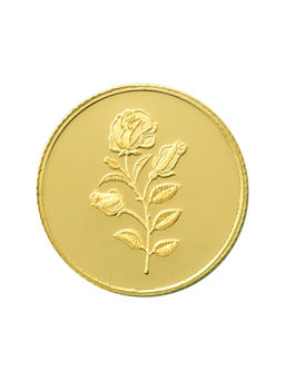 Bangalore Refinery - 8 Gram 24Kt 999 Purity Yellow Gold Rose Coin
