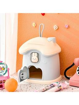Cortina - Cartoon Mini Blue House Shaped Pretty Girl Money Saving Piggy Bank