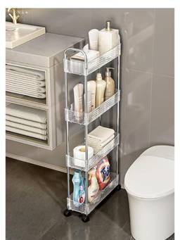 Cortina - 4 Tier Rolling Storage Cart with Wheels 14cm Width