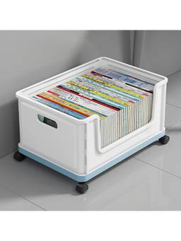 Cortina - Bookshelf Plastic Storage Organizer for Books Magazines CDs