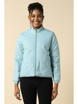 Allen Solly - Women Light Blue Solid Casual Puffer Jacket