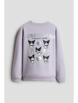 H&M - Girls Lavender Printed Brushed-Inside Sweatshirt
