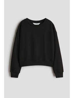 H&M - Girls Black Brushed-Inside Sweatshirt