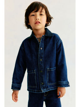 H&M - Boys Blue Corduroy-Collared Denim Jacket