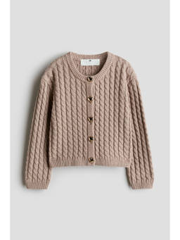 H&M - Girls Beige Cable-Knit Cardigan