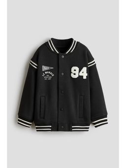 H&M - Boys Black Motif-Detail Baseball Jacket