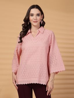 Gipsy - Dusky Pink Cotton Schiffli Tunic