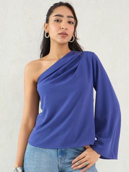 Femmella - Royal Blue One Shoulder Top