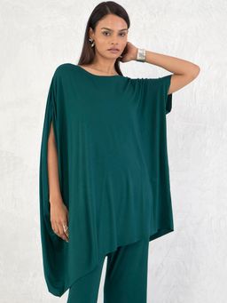 Femmella - Green Knit Asymmetrical Top