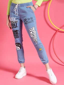 Freehand - Women Regular Fit Printed Mid-Rise Joggers