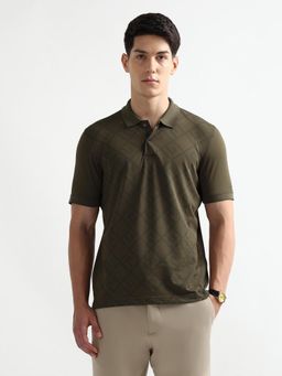 Arrow Newyork - Olive Cotton Half Sleeves Polo T-Shirt