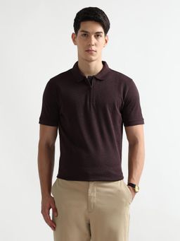 Arrow Newyork - Brown Cotton Half Sleeves Polo T-Shirt