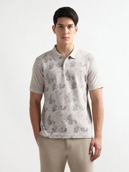 Arrow Newyork - Grey Cotton Half Sleeves Polo T-Shirt