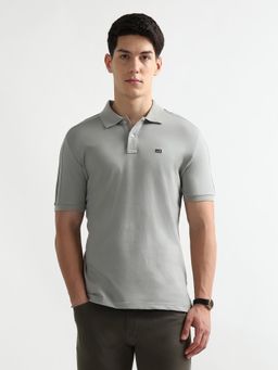 Arrow Sports - Grey Cotton Half Sleeves Polo T-Shirt