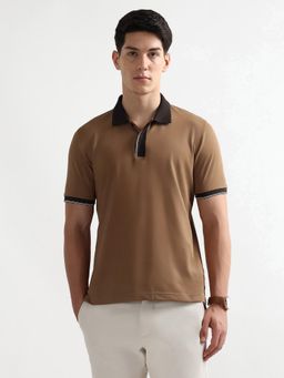 Arrow Sports - Brown Cotton Half Sleeves Polo T-Shirt