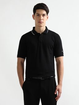 Arrow Sports - Black Cotton Half Sleeves Polo T-Shirt