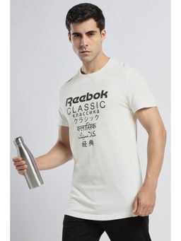 Reebok - White Cotton Blend Half Sleeves T-Shirt