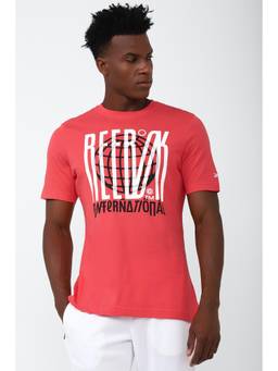 Reebok - Coral Polyester Blend Half Sleeves T-Shirt