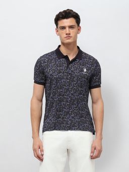 U.S. POLO ASSN. - Blue Cotton Half Sleeves Polo T-Shirt