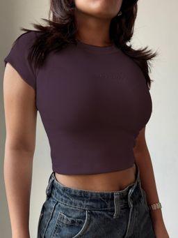 Off Duty India - Cloud Soft Flex Crop Top - Wine