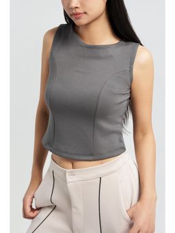 Off Duty India - Sculpt And Flare Cloud Top - Charcoal